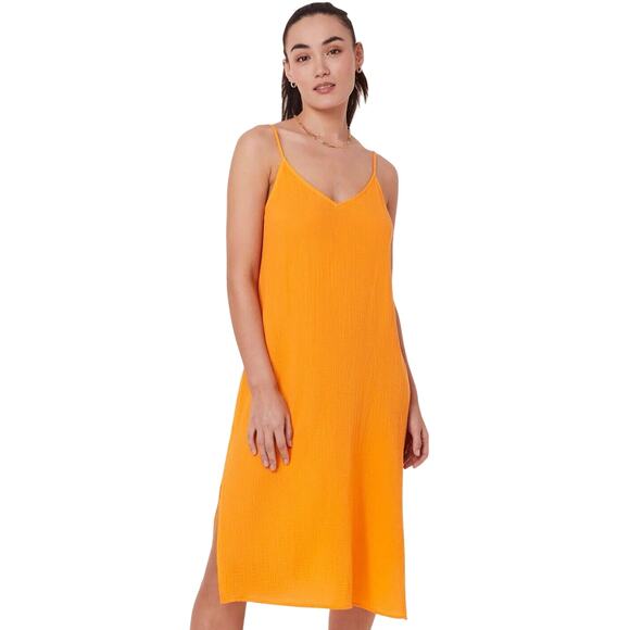 Andie Dresses & Skirts - XL Andie Barreta Dress $118 Swim Coverup Dress Orange Cotton Gauze New NWOT